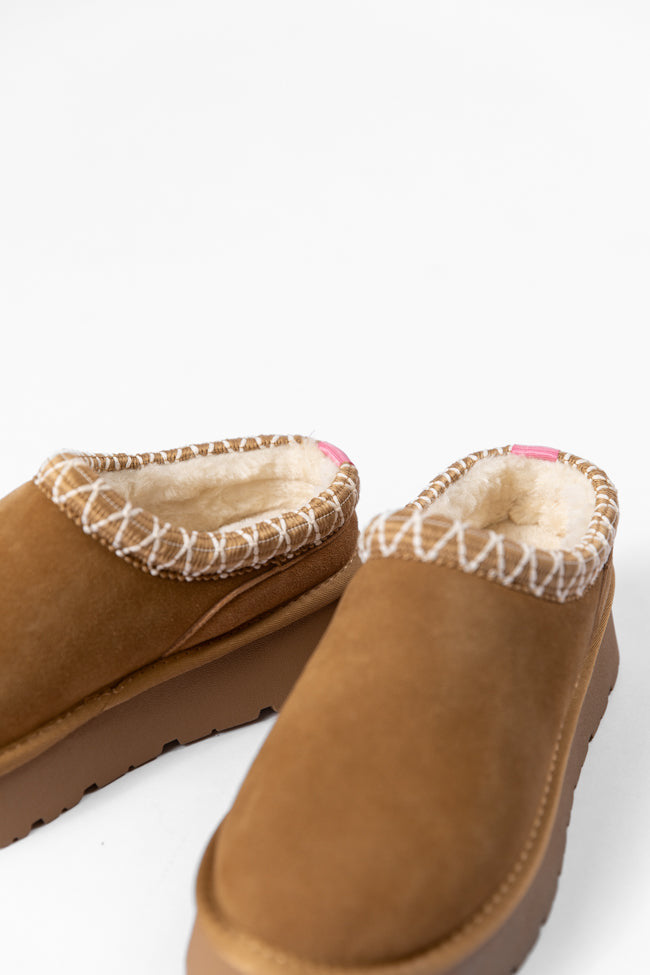 Sydney Chestnut Platform Slippers - Comfortable Women's House Shoes for Indoor & Outdoor Use - Cozy Home, Lounge & Casual Wear - FINAL SALE