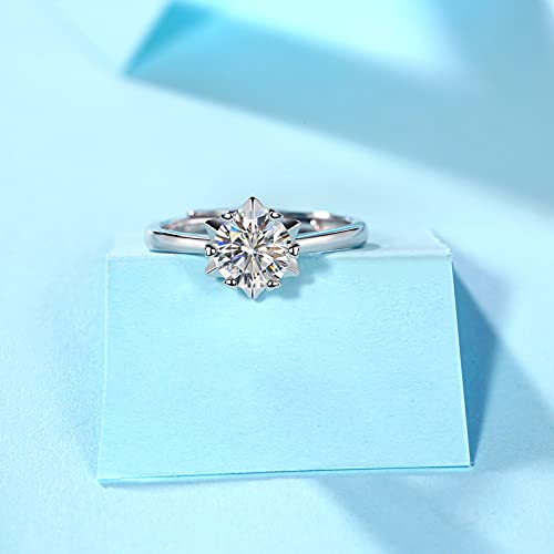 Moissanite Astral Ring for Women - Elegant Diamond Simulant Engagement Ring, Dainty & Simple Wedding Band - Perfect for Proposals, Anniversaries, and Everyday Luxury Jewelry