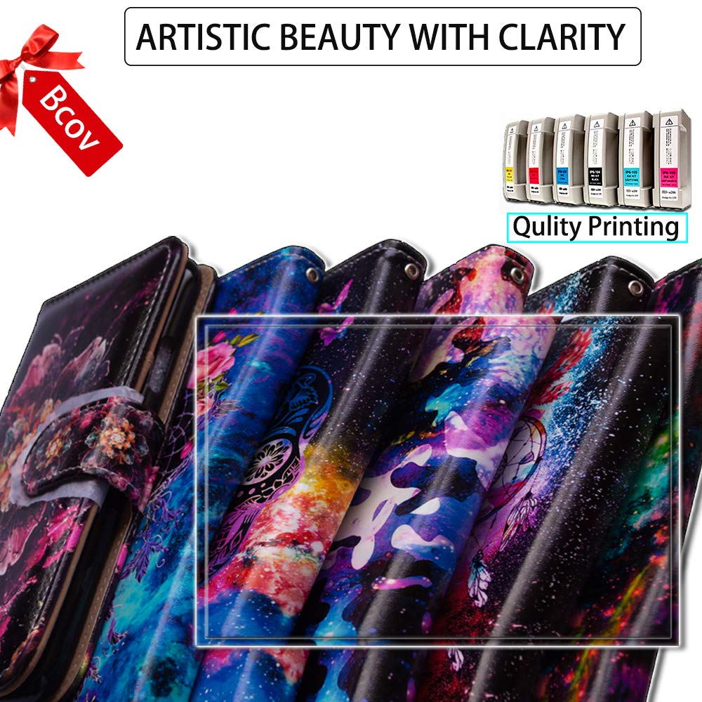 Premium Leather Flip Wallet Case for LG K40/K12 Plus/X4/Solo LTE/Harmony 3/Xpression Plus 2 - Dream Catcher Galaxy Sky Design with Card Slots & Kickstand | Perfect for Work, Travel & Everyday Protection