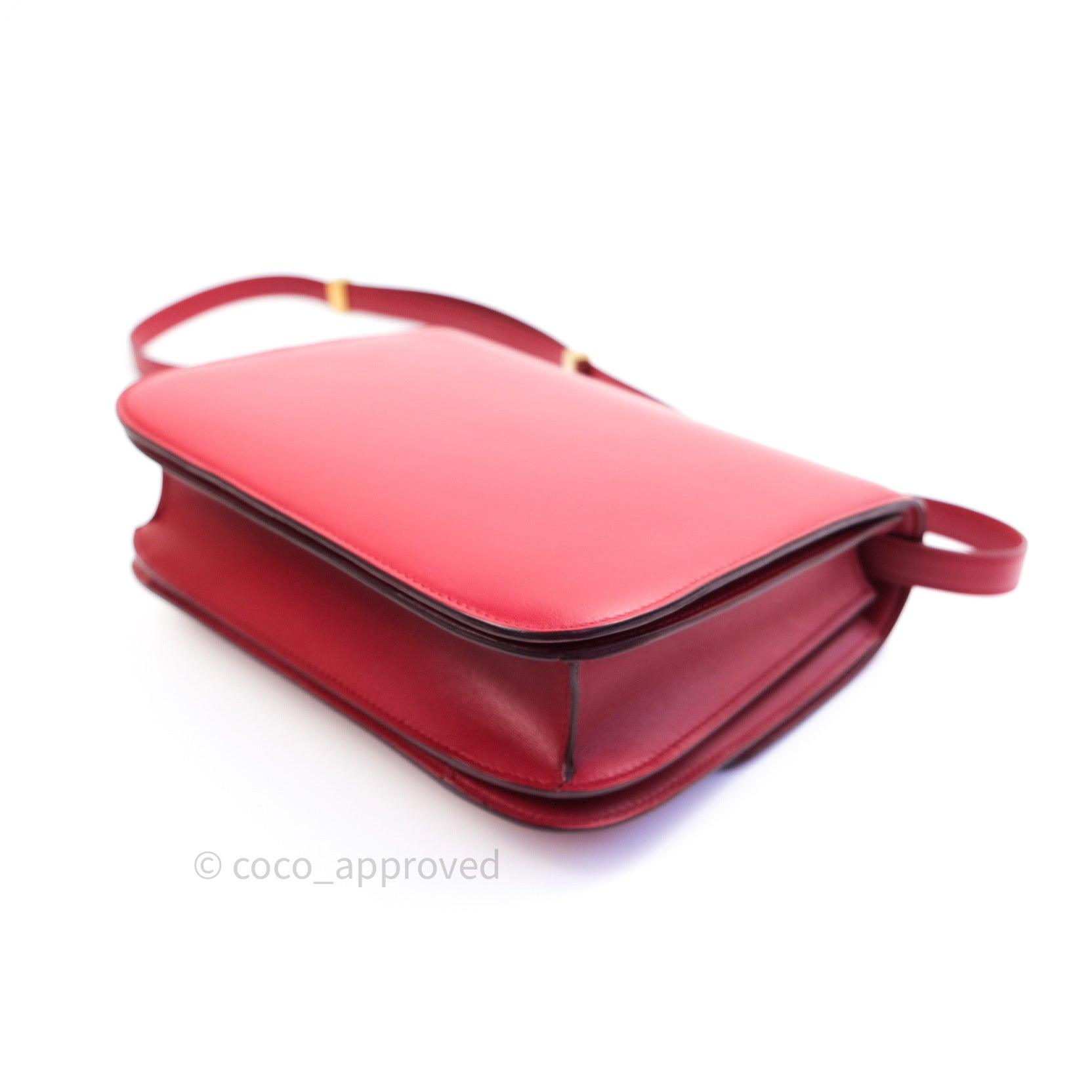 Celine Medium Classic Box Bag in Red Calfskin Leather - Perfect for Work, Travel & Evening Events