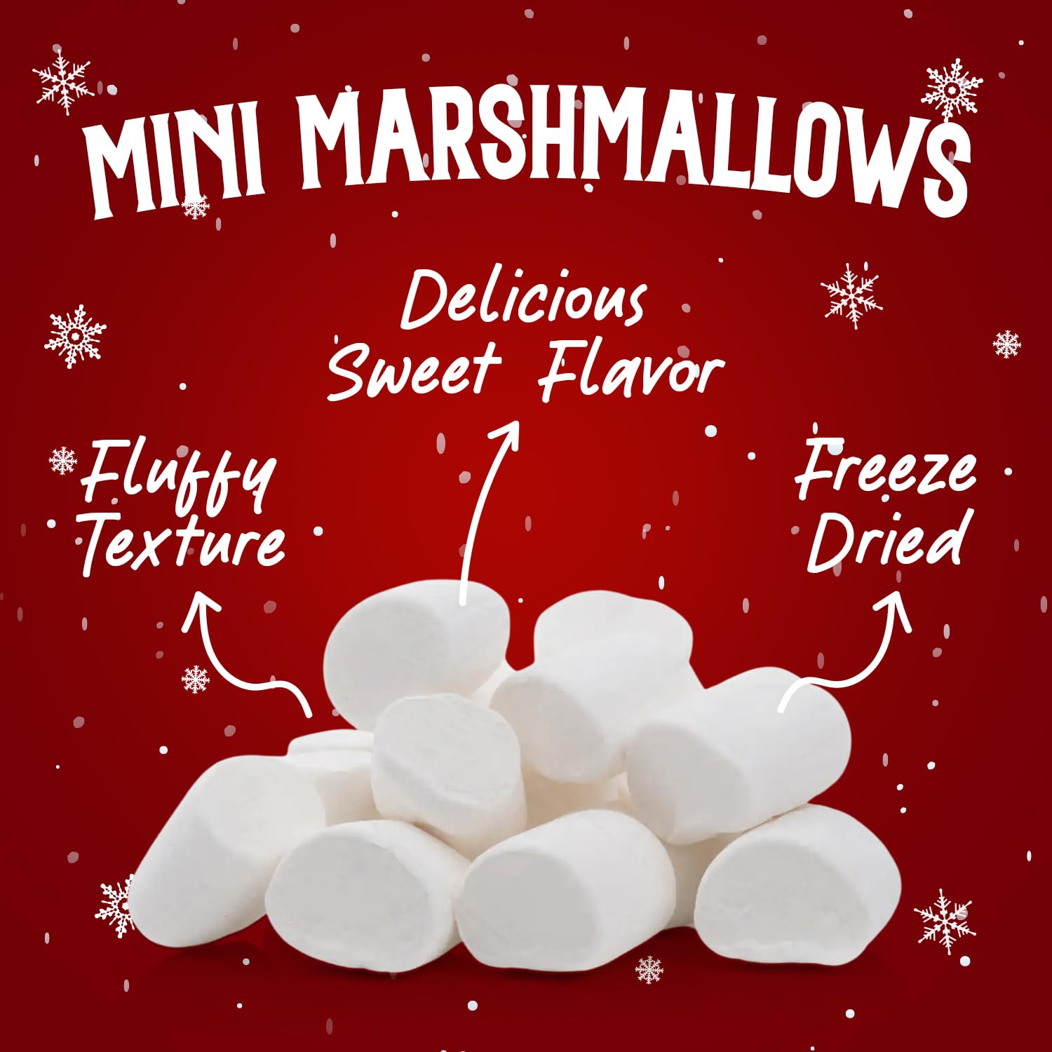 Freeze Dried Marshmallows Mini Individual 24 Fun Size Packs - Hot Chocolate Toppings for Christmas, Hot Cocoa, Cereal, Ice Cream & Dessert Decorations - Perfect for Baking, Party Favors and Holiday Treats