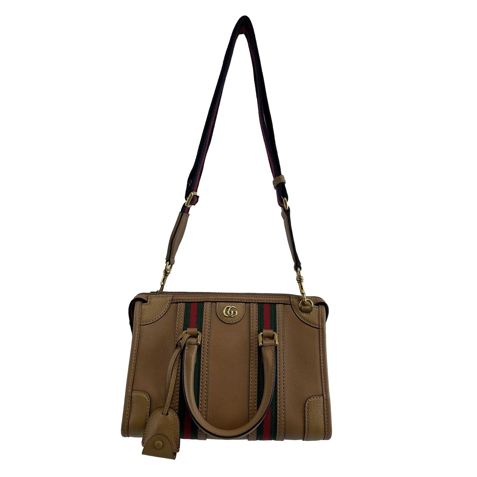 Gucci Beige Leather Bauletto Double G Small Top Handle Tote Crossbody Bag for Women | Luxury Designer Handbag for Work, Travel & Everyday Use