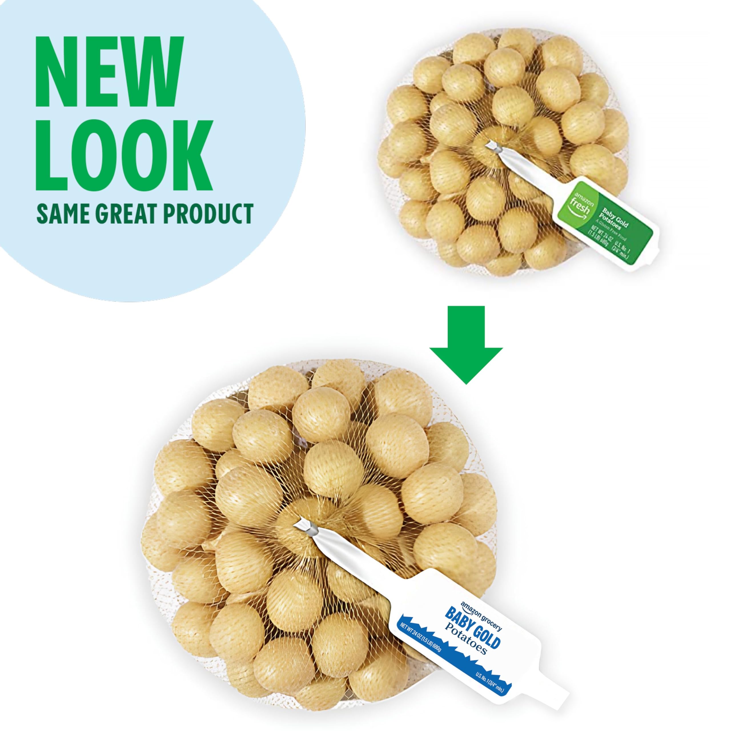 Organic Baby Gold Potatoes 1.5 Lb - Fresh, Non-GMO, Perfect for Roasting, Mashing & Salads - Amazon Grocery (Packaging May Vary) - Ideal for Family Dinners, Meal Prep & Healthy Cooking