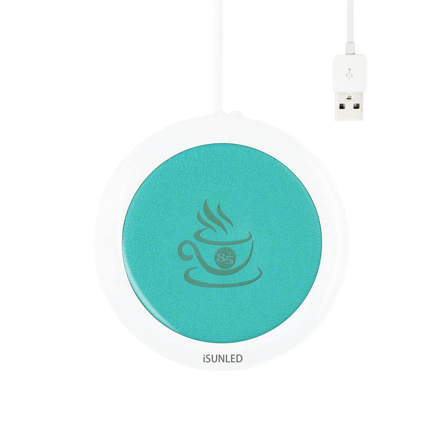 iSUNLED USB Coffee Mug Warmer for Desk - Electric Cup Warmer with Auto Shut Off, Tea & Milk Beverage Warmer for Office & Home Use (Blue) | Perfect for Keeping Coffee, Tea Hot at Work, Study or Relaxation