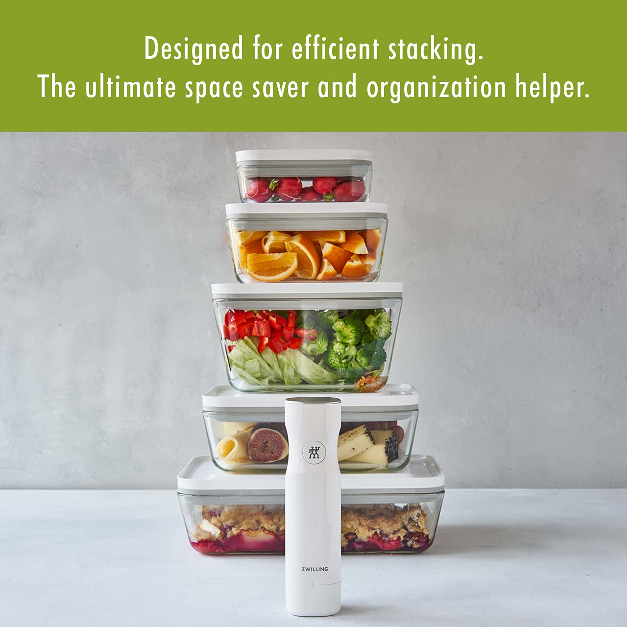 ZWILLING Fresh & Save Glass Airtight Food Storage Containers - Small Meal Prep Containers for Fresh Food Preservation | Perfect for Kitchen Organization & Leftovers Storage