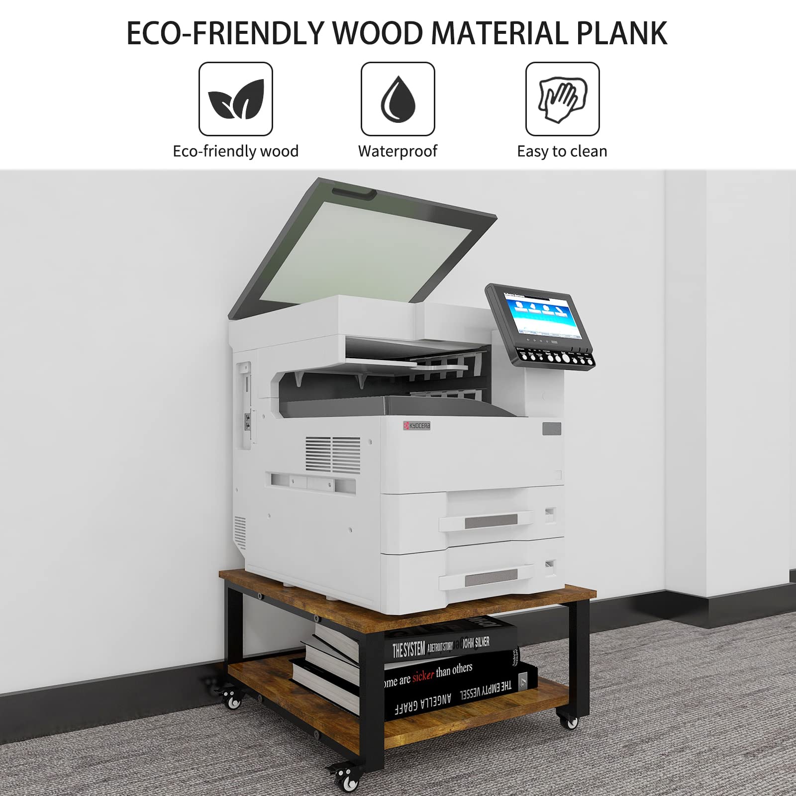 Natwind 2 Tier Heavy Duty Rolling Printer Stand Cart - 23.6