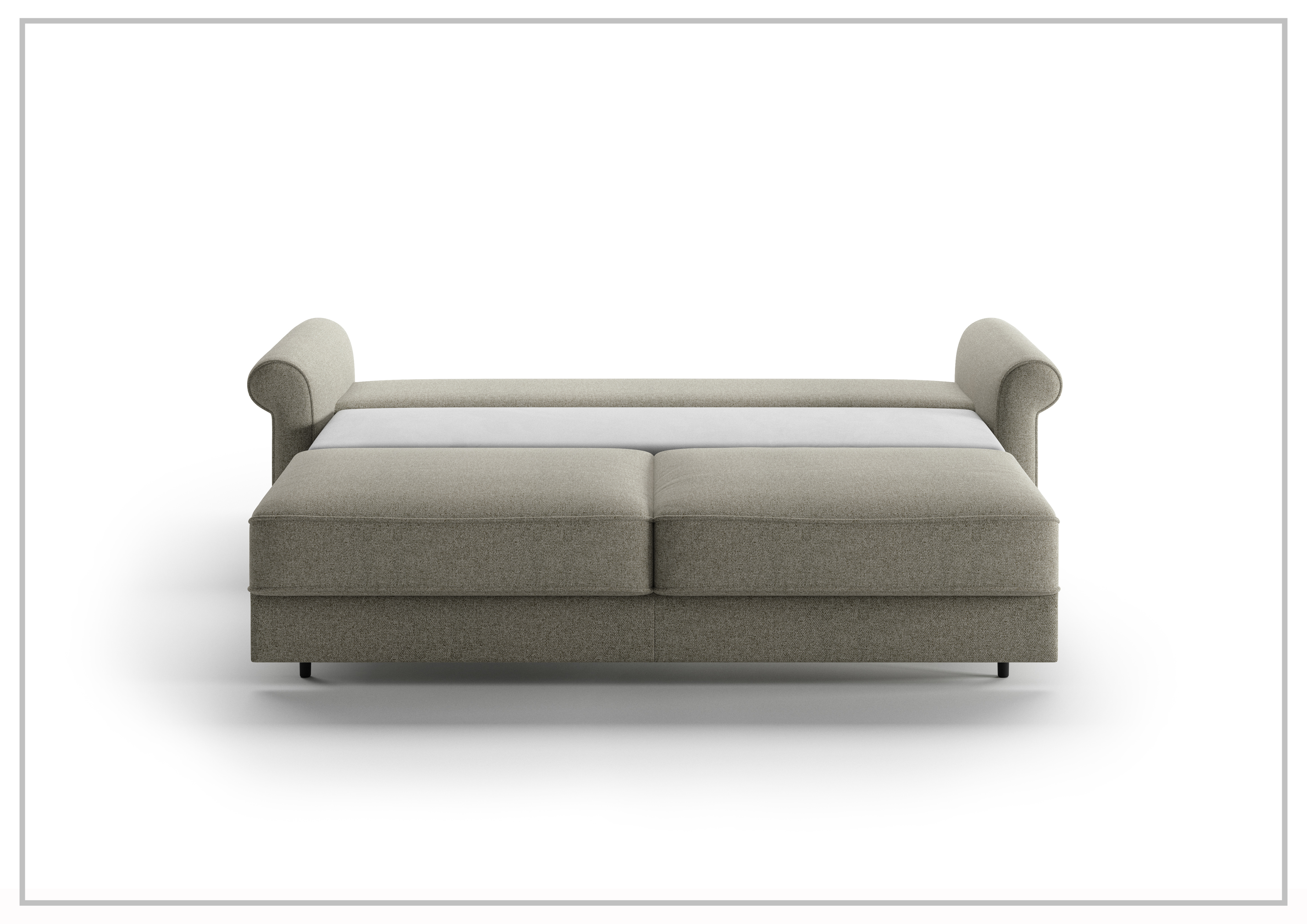 Luonto Casey Fabric Sofa Sleeper - Convertible Sleeper Sofa Bed with Walnut Legs in Multiple Sizes (Queen, Full, Twin) - Perfect for Small Apartments, Guest Rooms & Home Offices
