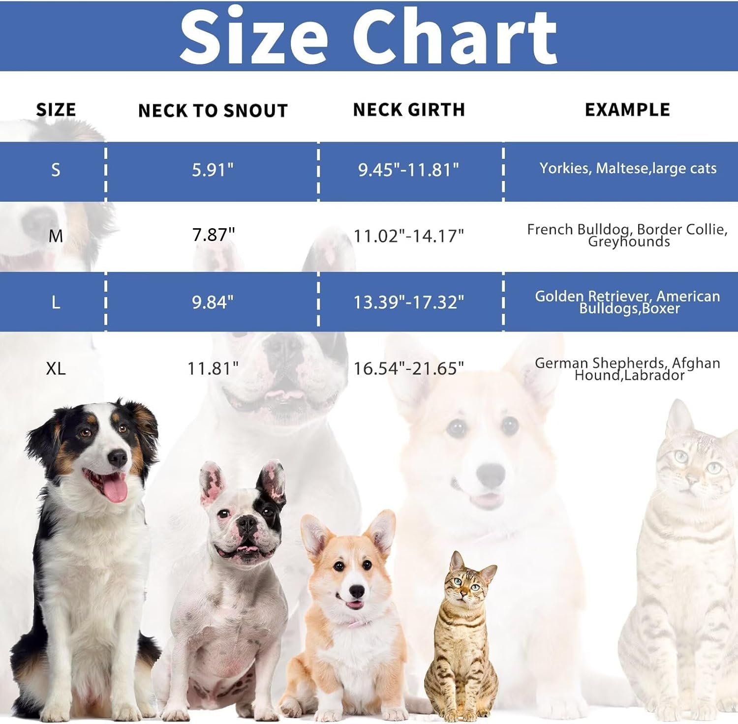 Adjustable Soft Dog Cone Collar for Post-Surgery Recovery - Comfortable Protective E-Collar for Large, Medium & Small Dogs & Cats - Prevents Licking Wounds, Stitches & Rashes (Blue) - Perfect for Spay/Neuter Surgery, Hot Spots & Skin Treatments