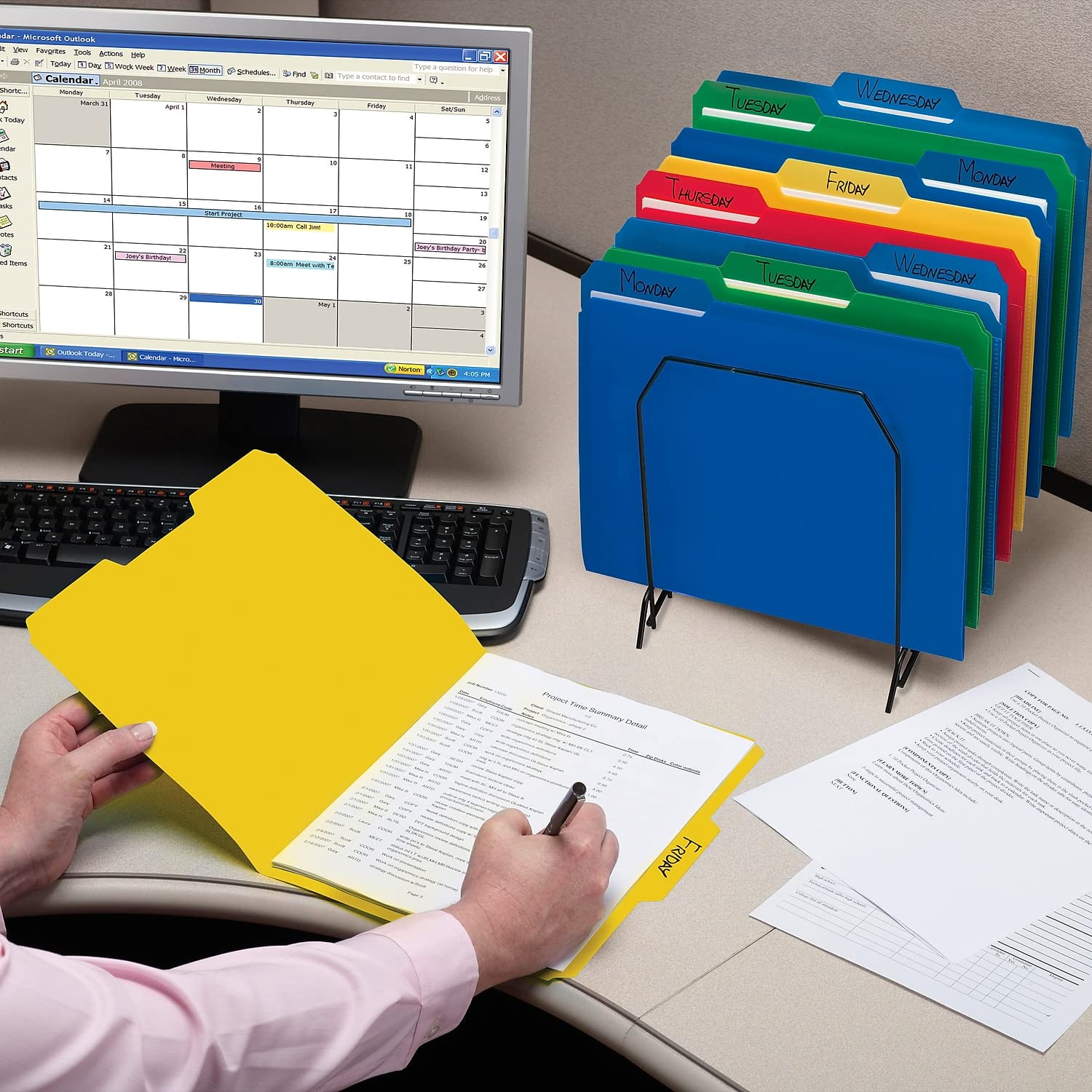 Smead 10503 Blue Poly File Folders - Letter Size, 1/3 Cut Tabs, Durable Hanging Folders for Office Organization - Perfect for Filing Cabinets, Document Storage & Office Supplies