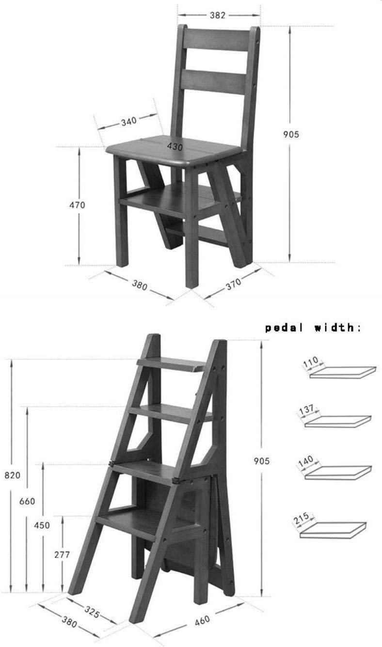 LUDIST Wooden Folding Step Stool for Home - Multifunctional Indoor Climbing Stool, Layered Ladder Chair for Kitchen, Bathroom, Kids, and Storage Access