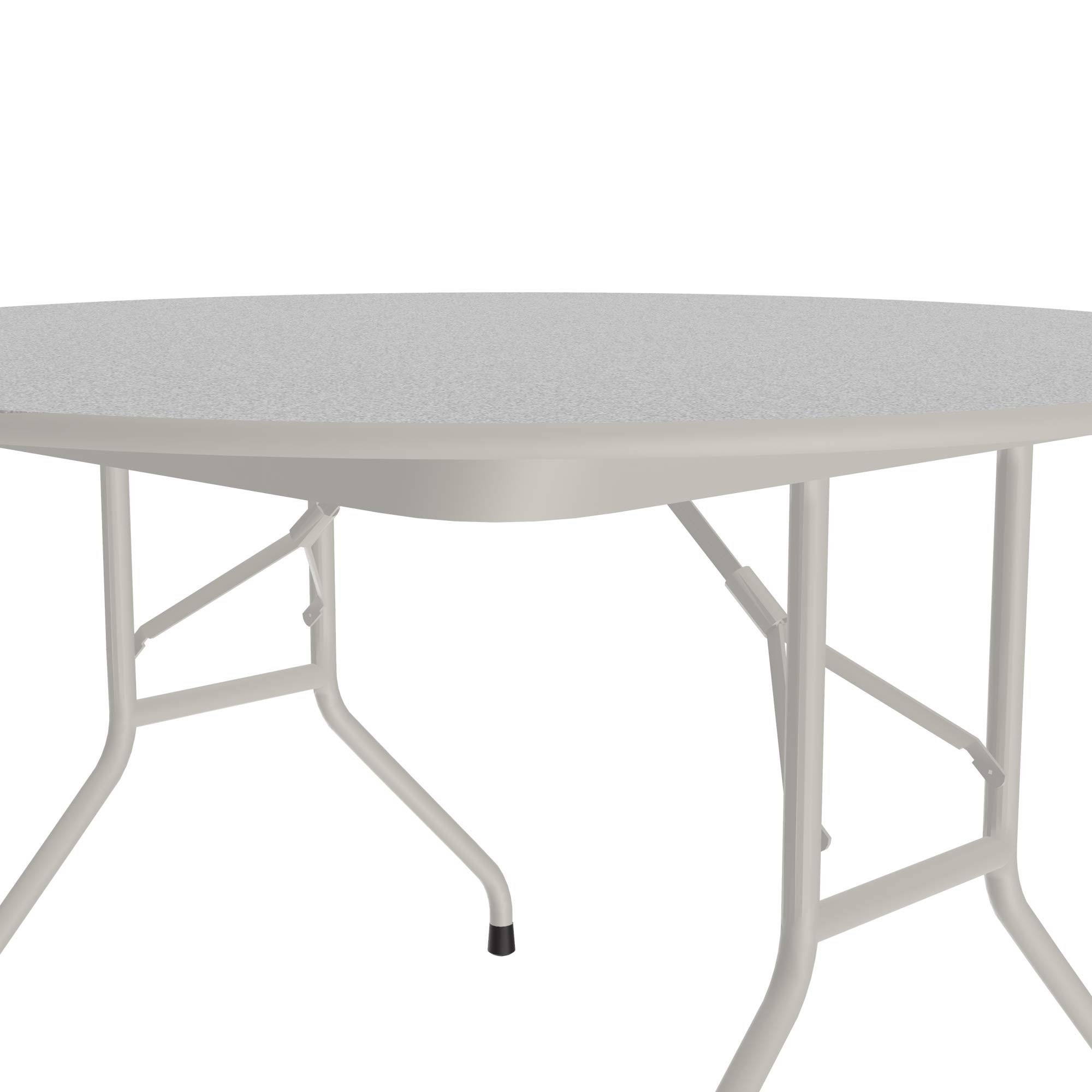 **Correll 48-Inch Round Commercial Folding Table - Heavy Duty, Gray Granite Melamine Top, 5/8