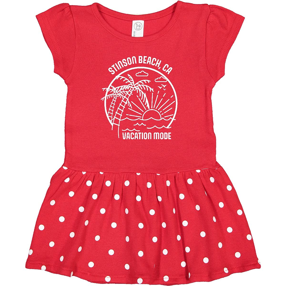 Inktastic Summer Vacation Mode Stinson Beach California Infant Dress - Cute Baby Girl Outfit for Beach Trips, Family Vacations & Casual Wear