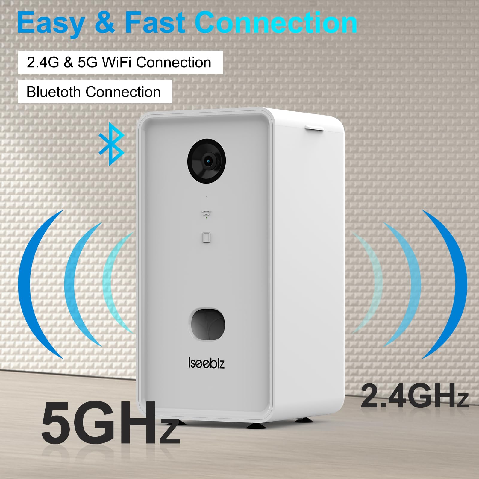 Smart Pet Camera with Treat Dispenser - 2.4G/5G WiFi Dog Camera, 2-Way Audio, 1080P Night Vision, App Control, Multi-User Access, Alexa Compatible - Monitor & Play with Pets Remotely for Home & Travel Use
