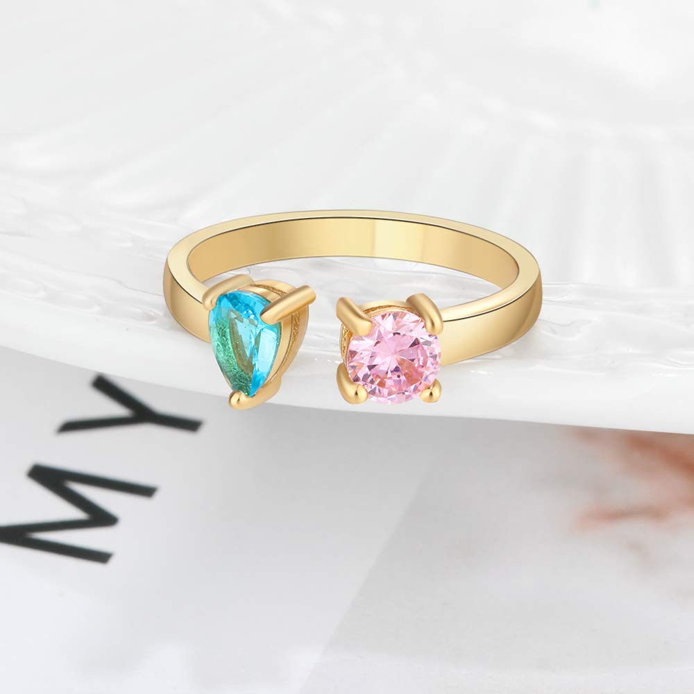 Custom Personalized Birthstone Rings for Women - Sterling Silver Engagement & Promise Rings, Best Friend Jewelry Gift for Weddings, Anniversaries, and Special Occasions