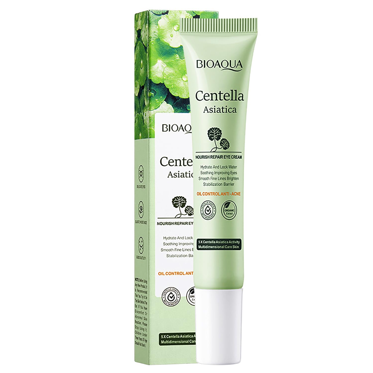 BIOAQUA Centella Asiatica Eye Cream - Soothing & Repairing Anti-Acne Treatment, Oil Control & Nourishing Formula (20g/0.7oz) - Perfect for Sensitive Skin & Nighttime Skincare Routine