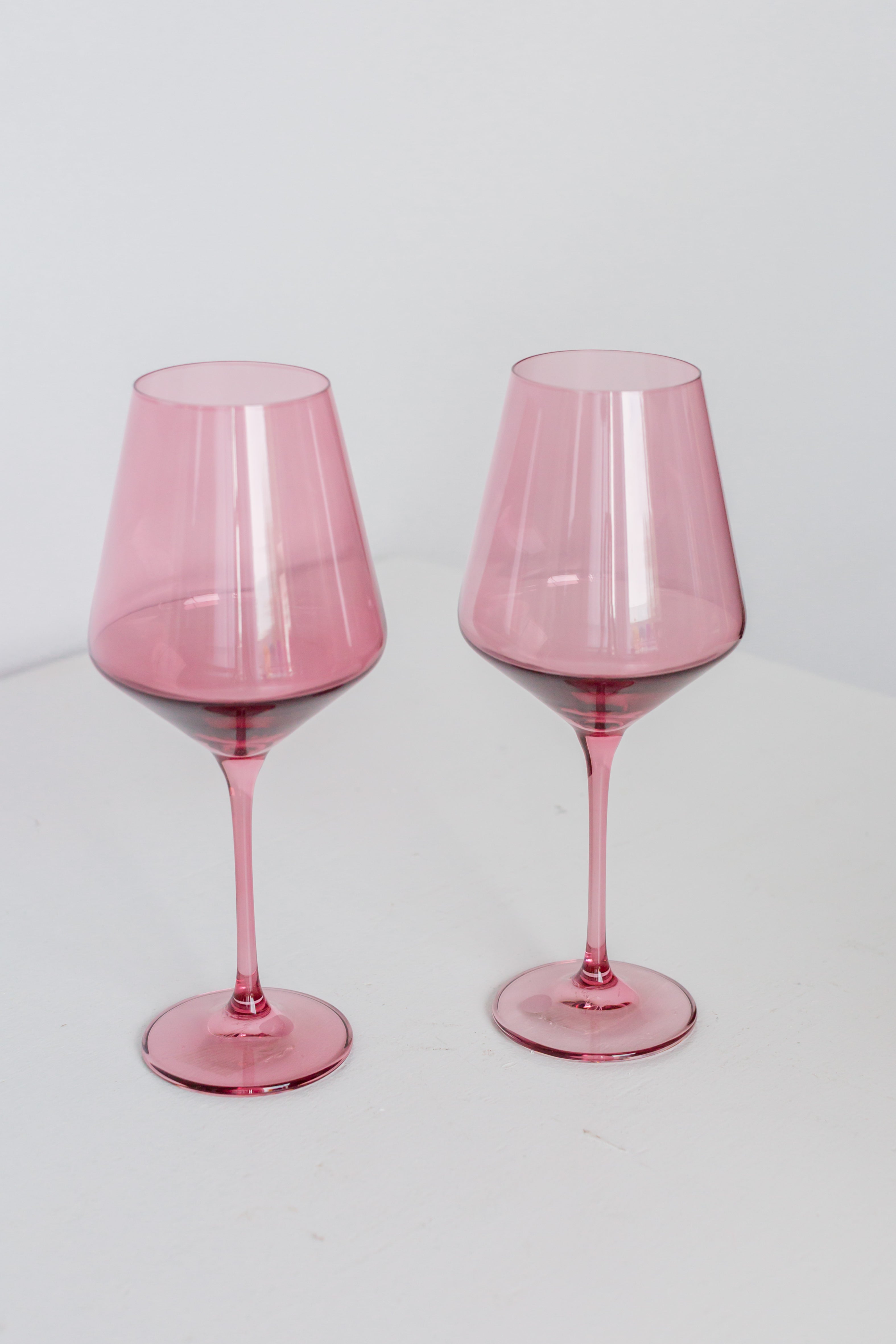 Elegant Estelle Colored Wine Glasses Set of 2 - Rose Gold Stemware for Red & White Wine - Perfect for Romantic Dinners, Wedding Gifts & Home Entertaining