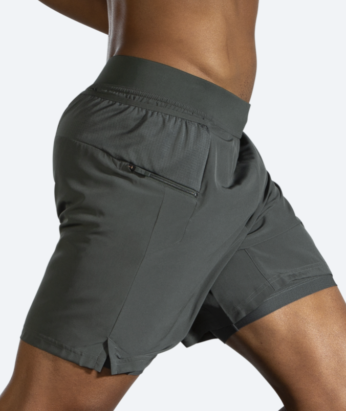 Brooks Sherpa 7 Men's 2-in-1 Running Shorts with Liner - Lightweight Quick-Dry Athletic Shorts for Gym, Jogging & Outdoor Workouts
