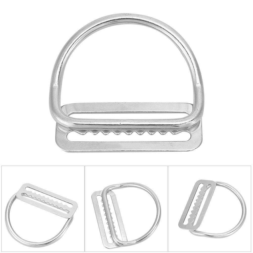 Stainless Steel D-Ring Belt Keeper for Scuba Diving - Secure & Adjustable Strap Buckle for Wetsuits, Dive Gear & Outdoor Activities