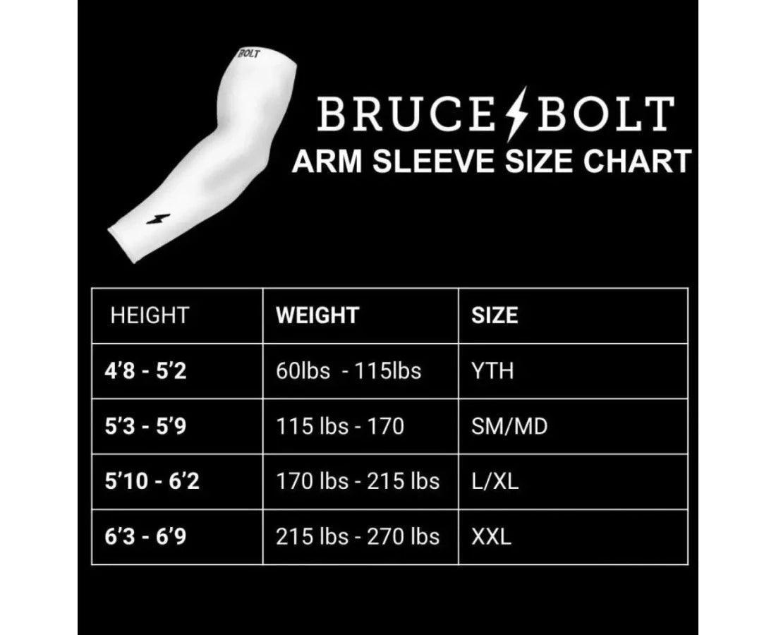 Bruce Bolt Graduated Compression Full Arm Sleeve for Baseball & Basketball - Improve Circulation & Reduce Muscle Fatigue During Sports & Workouts