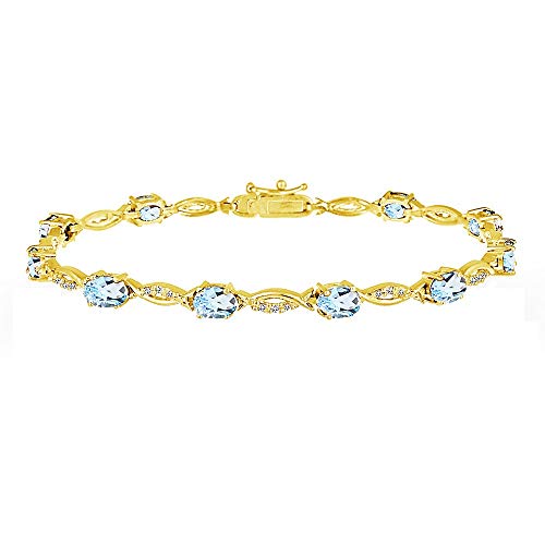 Blue Topaz - Yellow Gold Flash