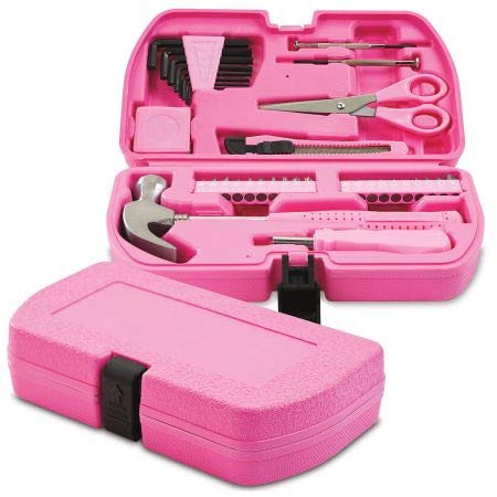 35-Piece Pink Tool Set with Storage Case - Home Repair, DIY Projects & Car Maintenance Essentials