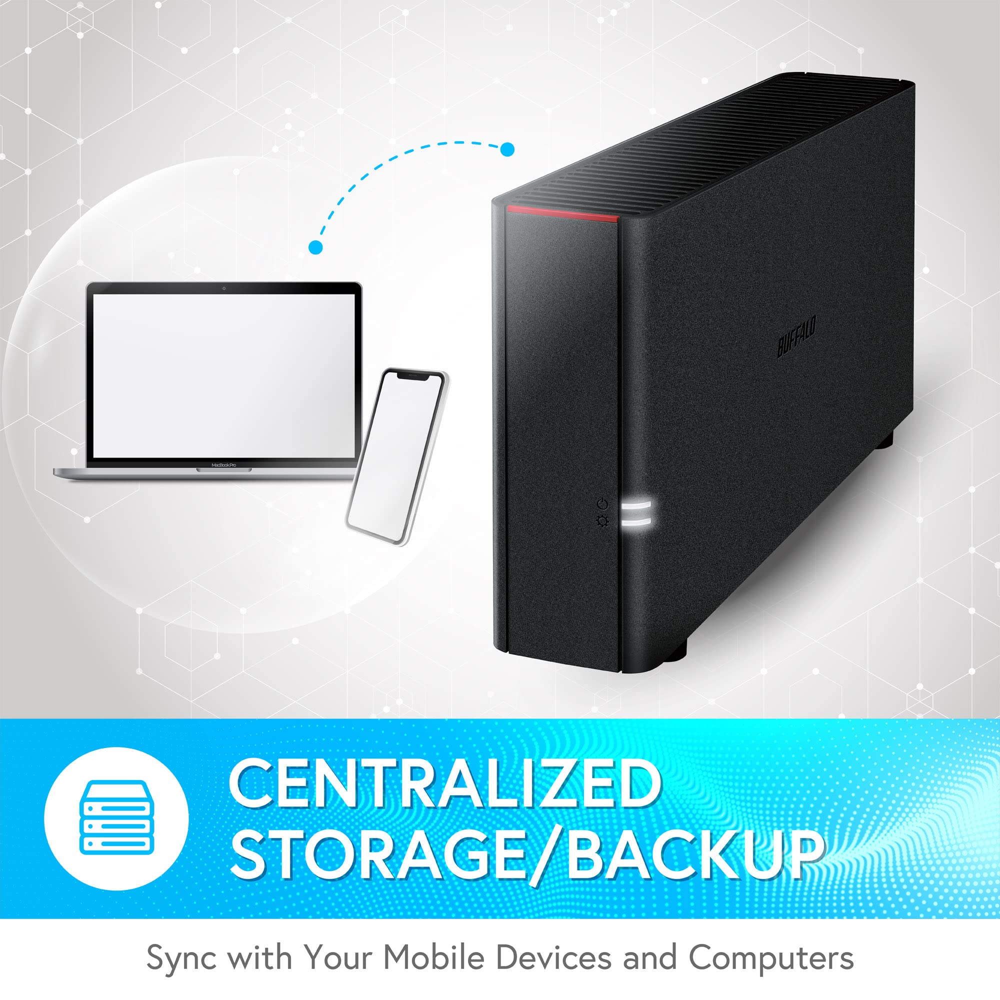 BUFFALO LinkStation 210 4TB 1-Bay NAS Network Attached Storage with HDD | Home Cloud & Network Storage Device for Media Backup, File Sharing & Remote Access