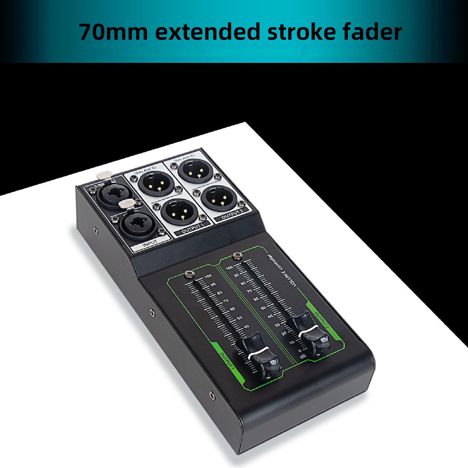 Passive XLR Volume Controller - 1 Input 2 Output Stereo Monitor Controller with No Loss Audio Adjustment | Plug & Play for Studio Recording, Home Theater & Professional Audio Systems | Perfect for Mixing, Mastering & Audio Production