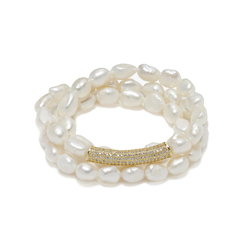 Elegant Pearl Bar Bracelet for Women - Stylish Beaded Jewelry for Everyday Wear & Special Occasions