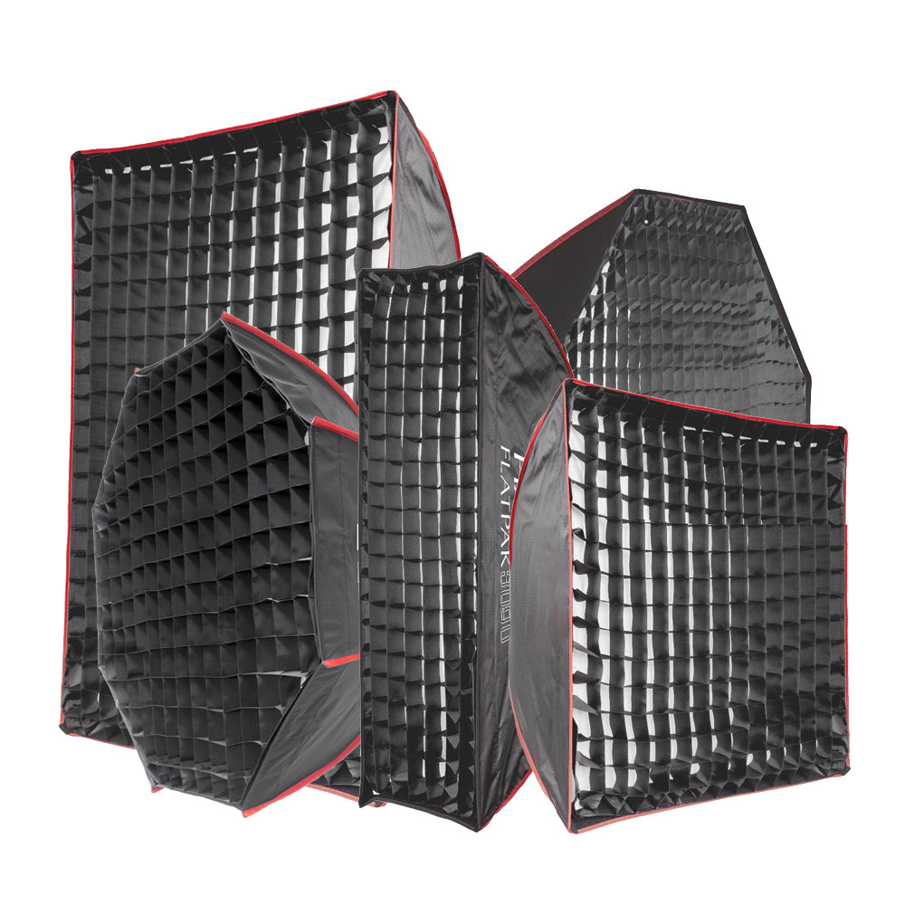 Professional Photography Softbox Lighting Kit - 3-Piece FlatPak Softbox Bundle with Multiple Sizes & Shapes for Studio, Portrait, and Product Photography