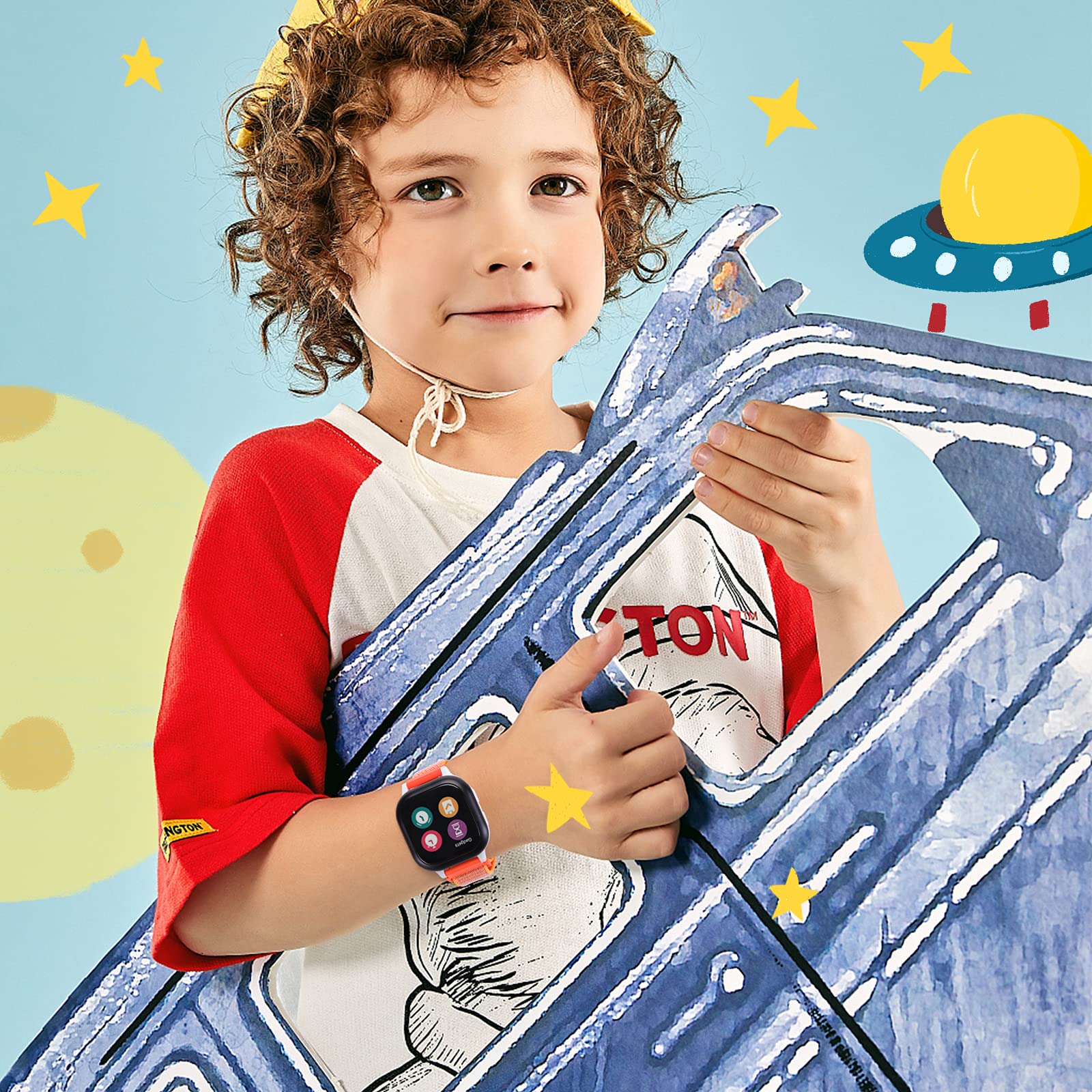 MHunter Kids Nylon Watch Band - 20mm Soft Breathable Sport Hook Loop Strap for Gizmo Watch 3 2 1 / Gabb Watch 3 2 1 / SyncUP Watch - Durable Replacement Smartwatch Bands for Boys & Girls - Perfect for School, Sports & Outdoor Activities