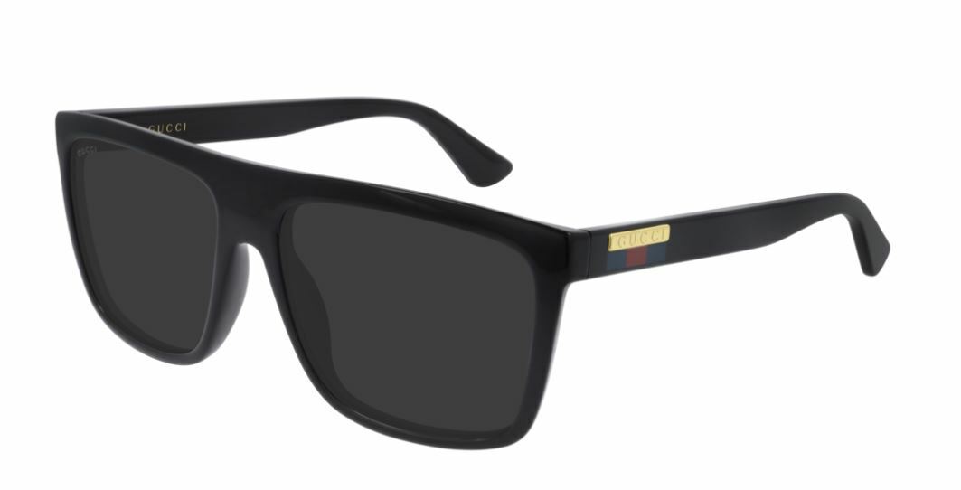 Gucci GG 0748S 001 Black/Gray Rectangle Polarized Sunglasses for Men - UV Protection, Luxury Fashion Accessory for Driving, Travel & Outdoor Activities