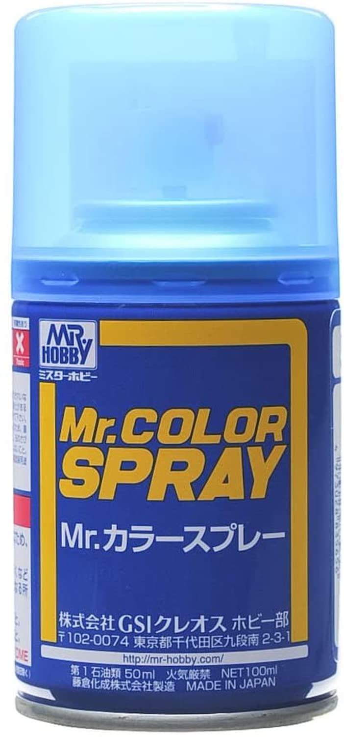 GSI Creos Mr. Color Spray Paint - 100ml Gloss Clear Blue for Plastic Models, Miniatures & DIY Crafts - Perfect for Airbrushing, Custom Painting & Hobby Projects