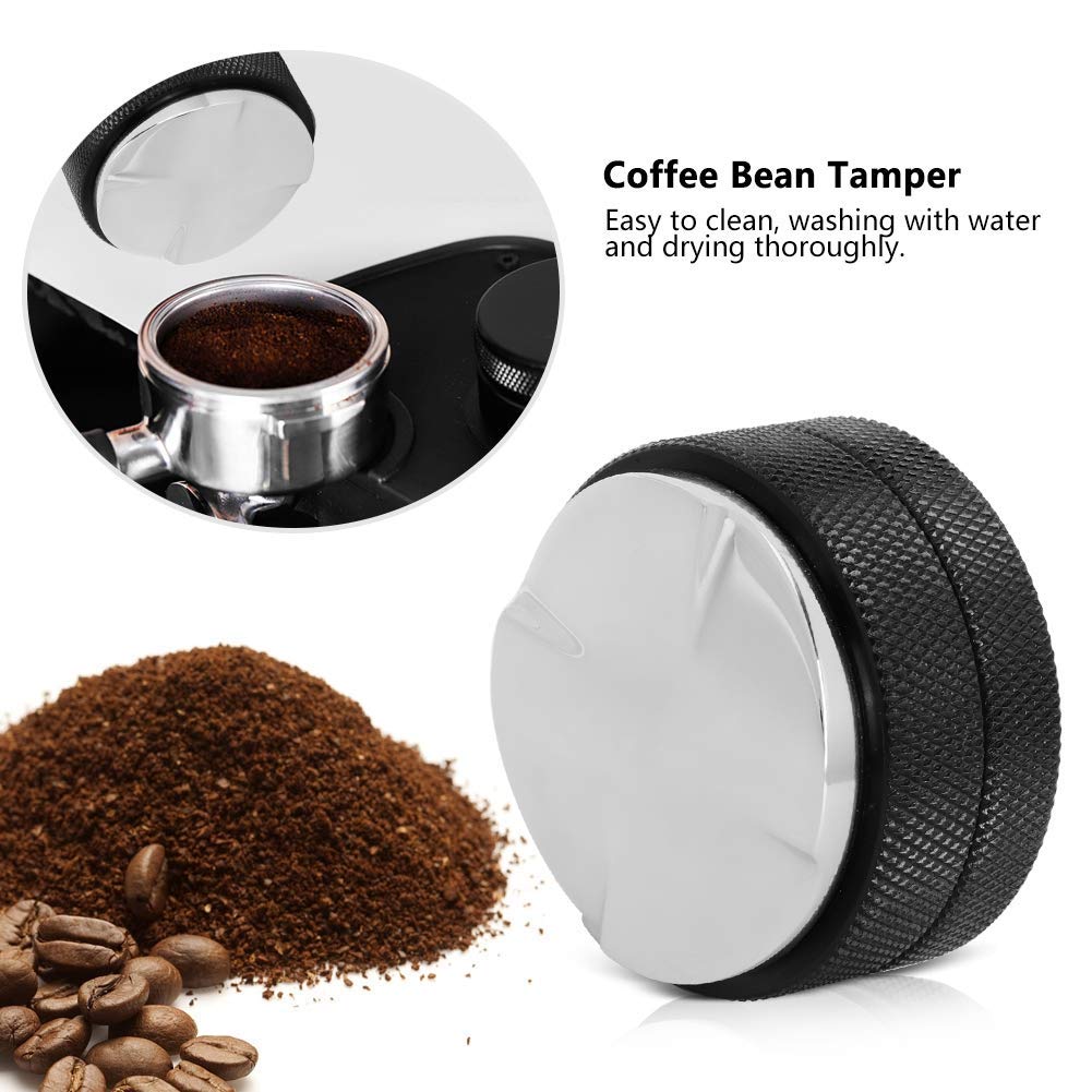 Yosoo 58mm Stainless Steel Coffee Tamper - Professional Espresso Distributor Tool for Home Baristas