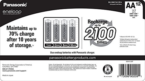 Panasonic Eneloop BK-4MCA24/CA AAA Rechargeable Batteries (24-Pack) & BK-3MCCA12FA AA Rechargeable Batteries (12-Pack) - 2100 Cycle Ni-MH Pre-Charged - Perfect for Cameras, Toys, Flashlights and Electronics