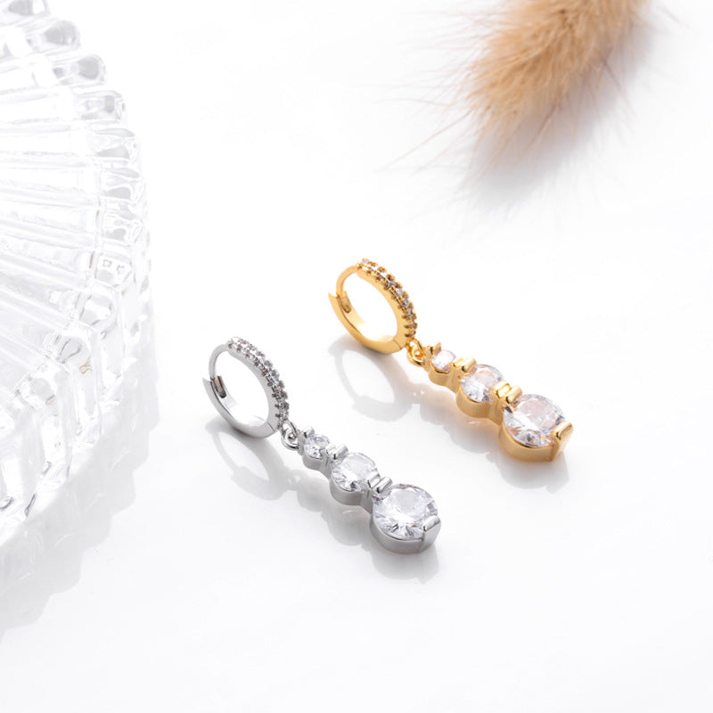18K Gold Cartilage Huggie Hoop Earrings for Women - Sparkly Minimalist Earrings | HSPJ404 | Perfect for Everyday Wear, Parties & Gifts