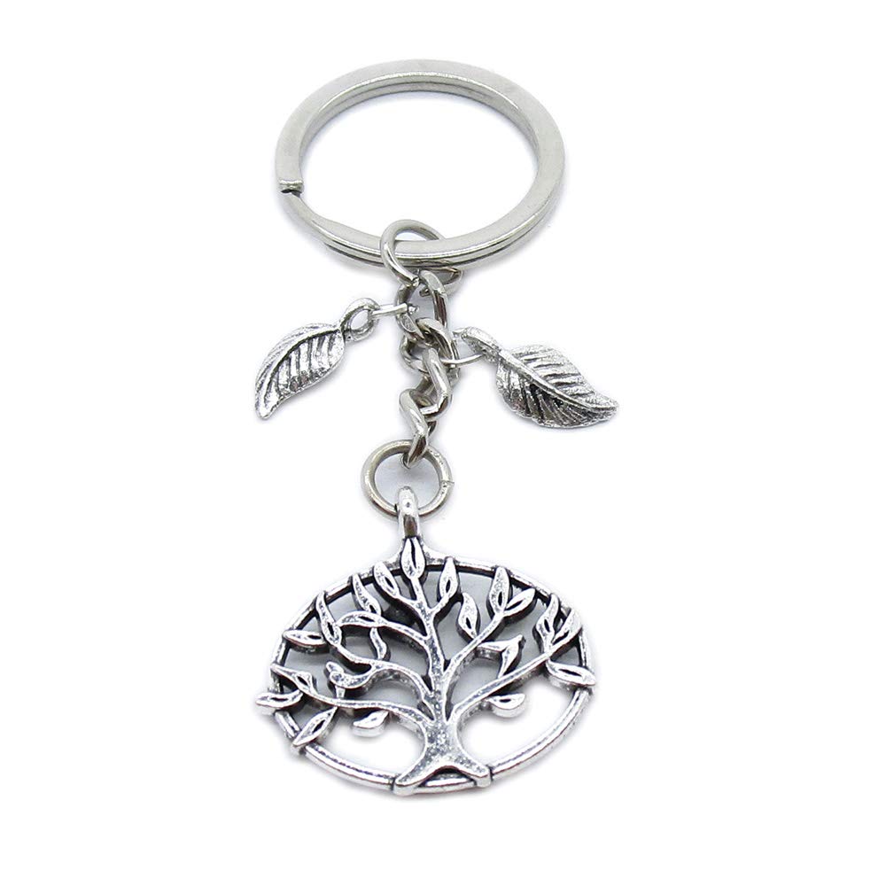 100 Pcs Bulk Keychain Keyrings with Oak Tree Leaf Design - Jewelry Clasps & Charms for DIY Crafts, Gifts, and Key Organization (BT4637) - Perfect for Home, Office, and Car Keys Accessories