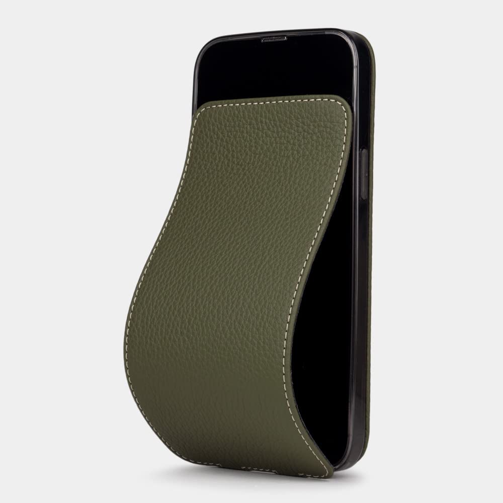 Premium Ultra Thin Leather Wallet Case for iPhone 13 Pro - French Made Patented Design - Slim RFID Blocking Card Holder - Perfect for Business & Travel (Green)