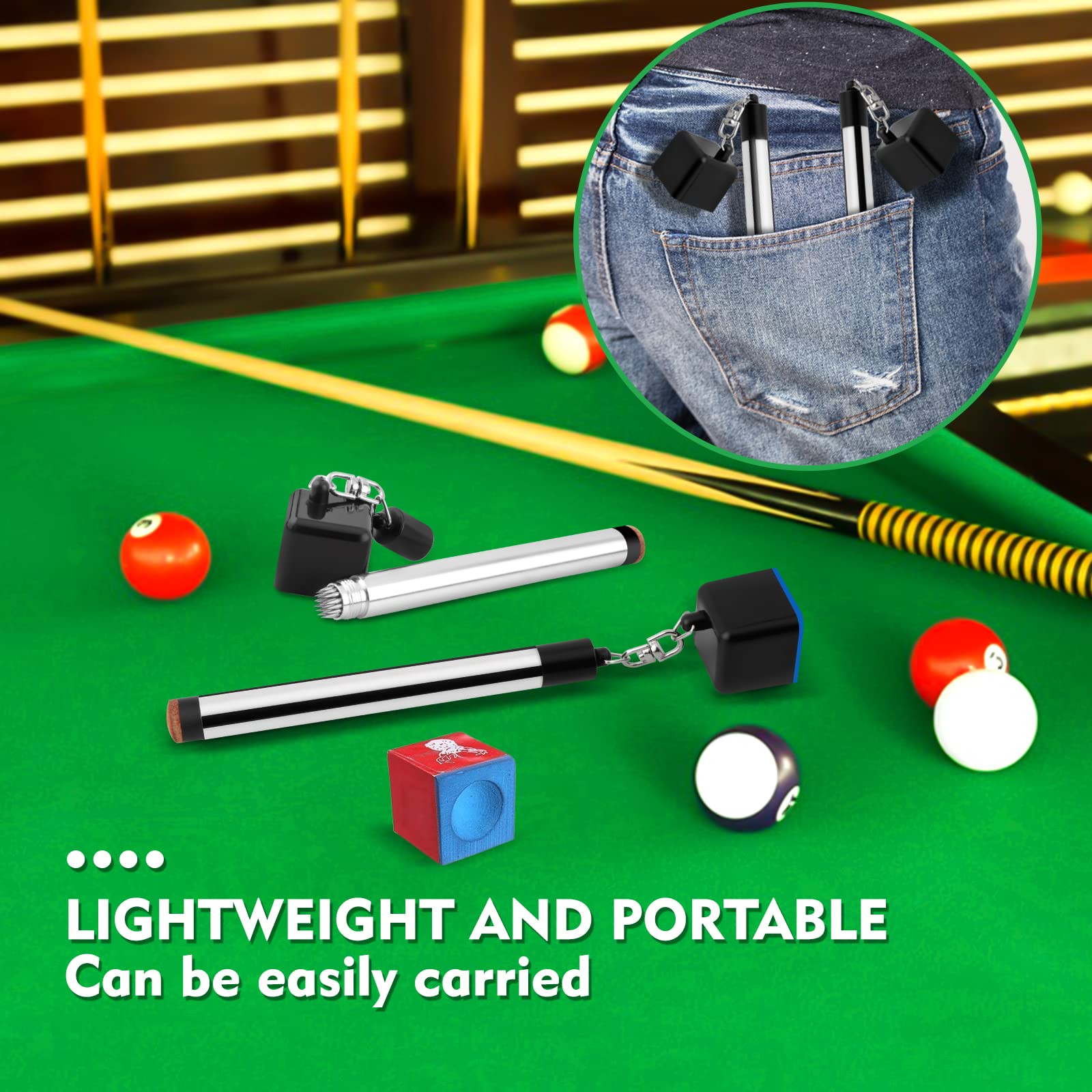 **2 in 1 Portable Pick Pocket Chalk Cover & Tip Pricker Prep Tool – Billiard Cue & Snooker Accessory – Pool Stick Chalk Holder (3 Models) – Perfect for Pool Halls, Home Game Rooms & Professional Tournaments**