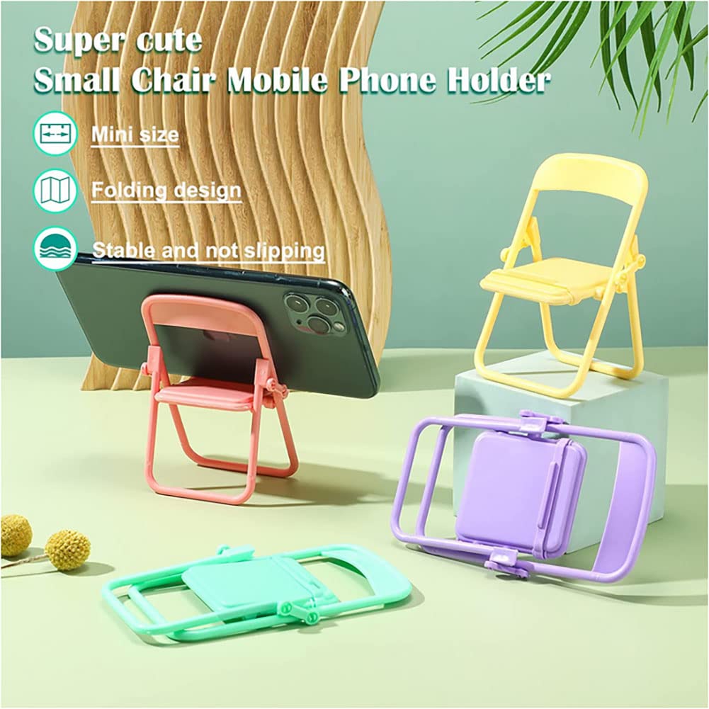 4Pcs Mini Foldable Phone Stand Holder - Portable Cute Candy Color Phone Stand for Smartphones, Tablets, E-Readers - Perfect for Desk, Bed, Travel & Watching Videos