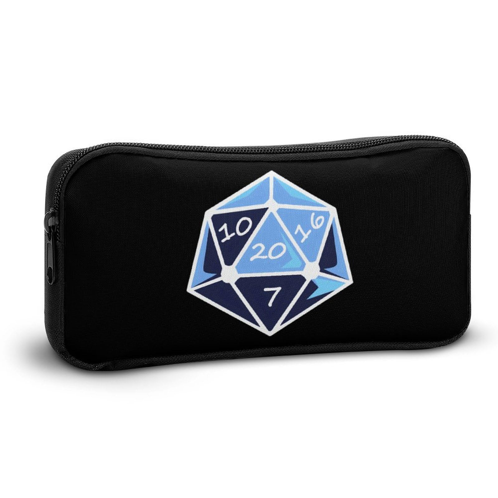 D20 Dice Pencil Case - Large Capacity Zippered Pen Pouch & Stationery Organizer for School, Office, Gaming Accessories Storage