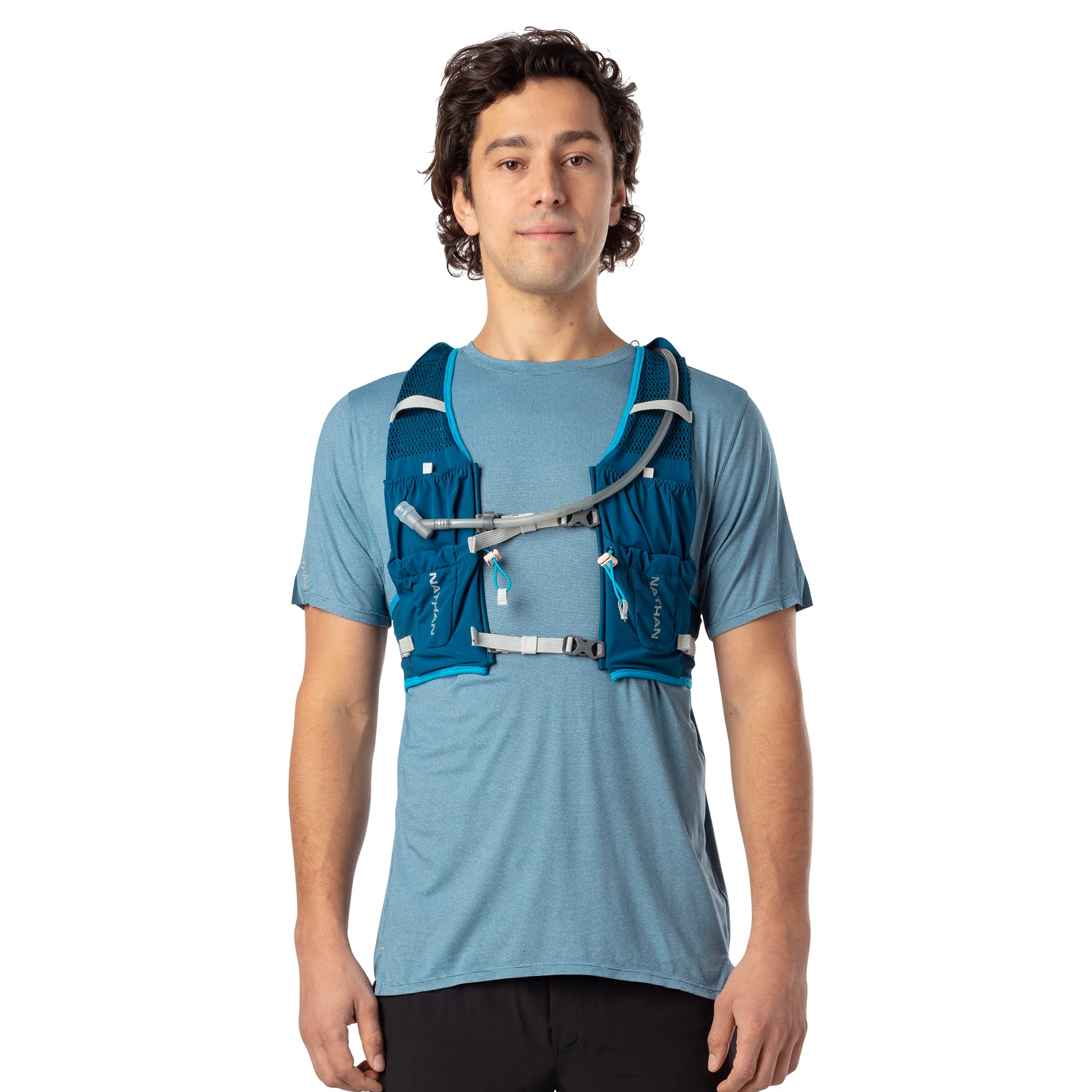 Nathan VaporAir Lite 4L Hydration Pack with 2L Bladder - Lightweight Running Vest with Water Bottle Pockets, Breathable Material for Hiking, Cycling & Outdoor Sports