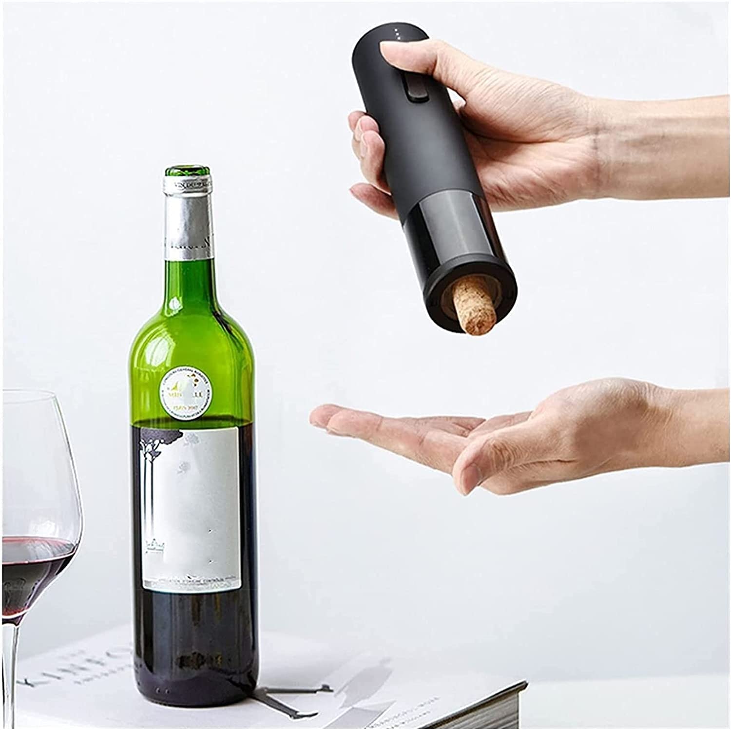 Electric Wine Opener - Automatic Corkscrew with Foil Cutter, One-Button Wine Bottle Opener for Kitchen, Party & Bar | Perfect for Home Entertaining, Gifts & Wine Lovers
