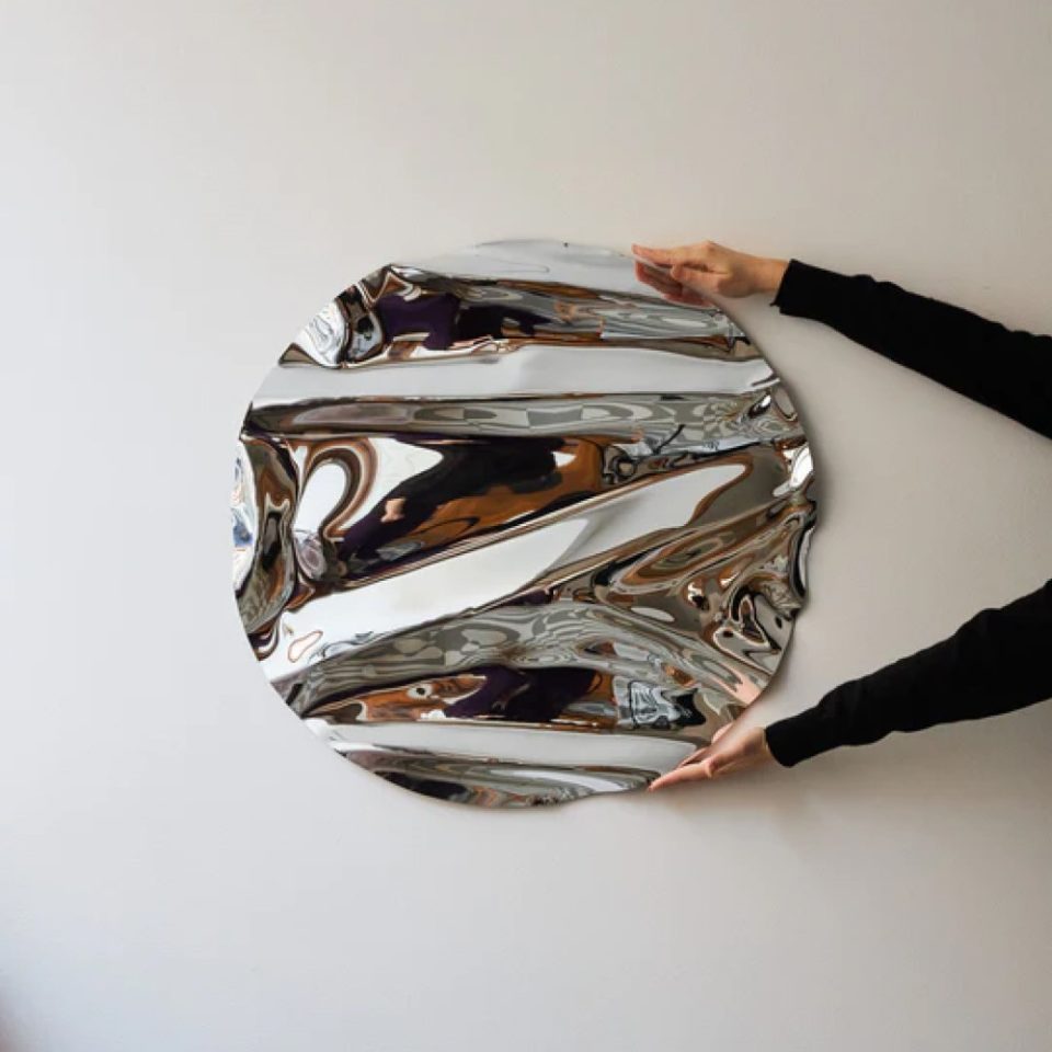 CAIA LEIFSDOTTER Psychedelic Round Mirror Wall Sculpture - 3 Size Options for Home Decor, Living Room & Bedroom