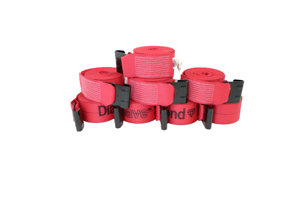 4-Pack Heavy Duty 30' Diamond Weave Winch Straps with Flat Hooks - 8-Piece Set for Towing, Hauling & Off-Road Vehicle Recovery - Secure Cargo Transport for Trucks, Trailers & ATVs