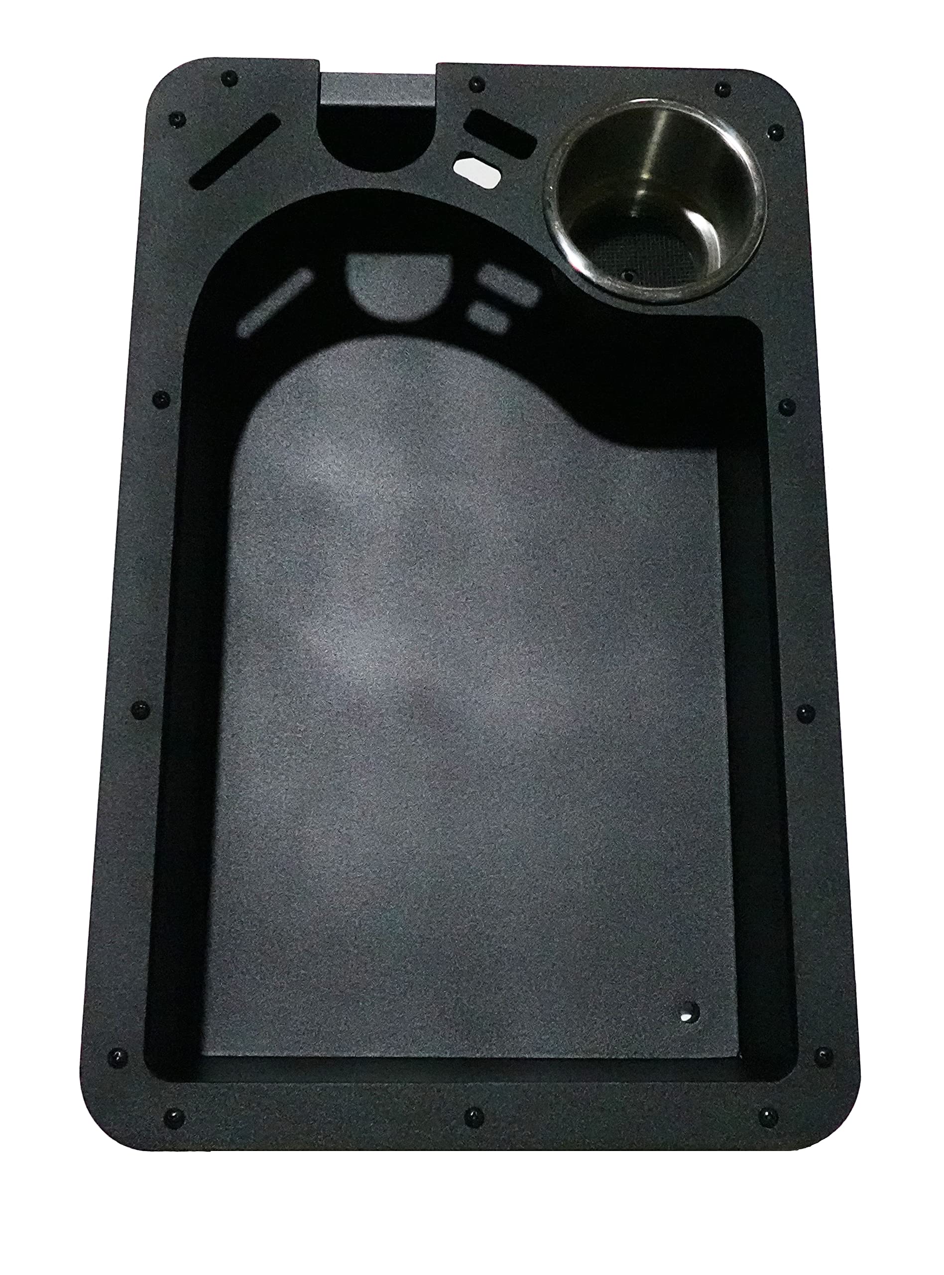 Baldwin Iron Works Recessed Trolling Motor Foot Pedal Pan Tray - Heavy Duty Aluminum Boat Accessory for Fishing & Marine Use