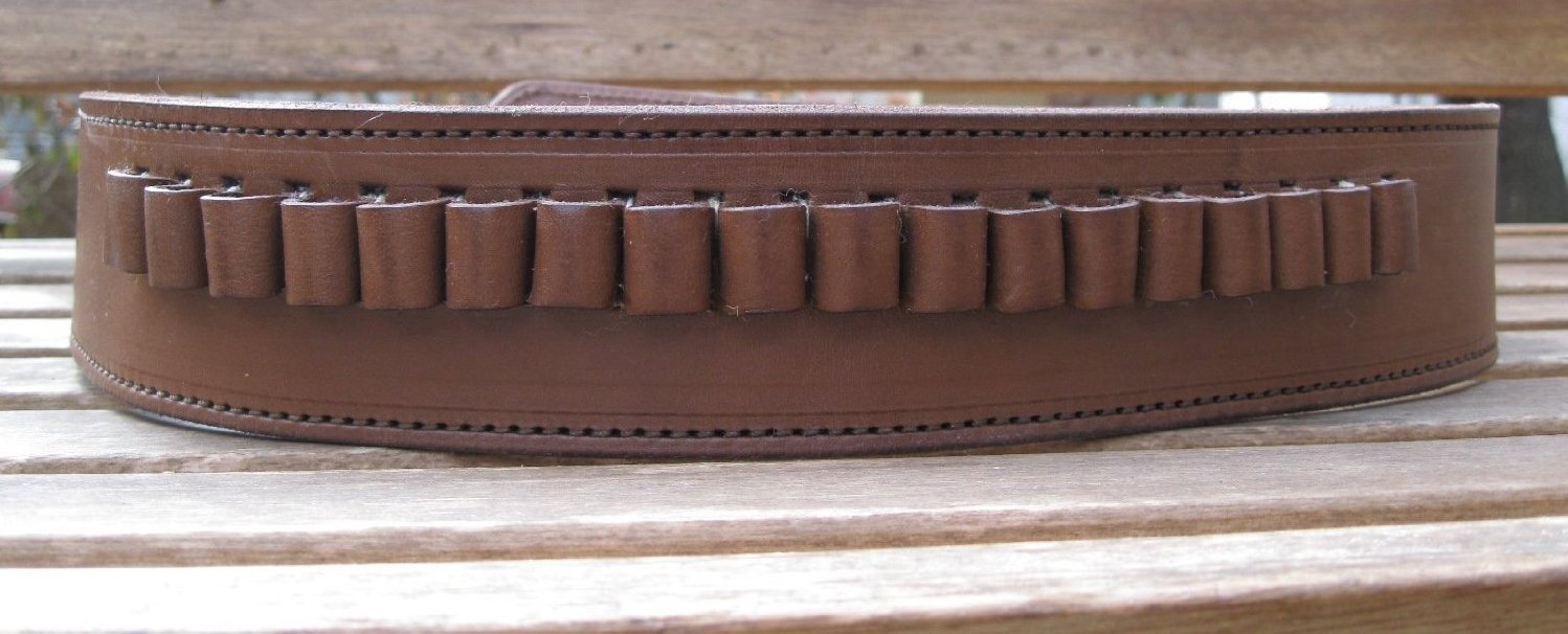 Shotgun Lilli Brown Genuine Leather 22 Caliber Cartridge Gun Belt for Hunting & Shooting Range Accessories | Western Style Ammo Holder for Revolvers & Pistols