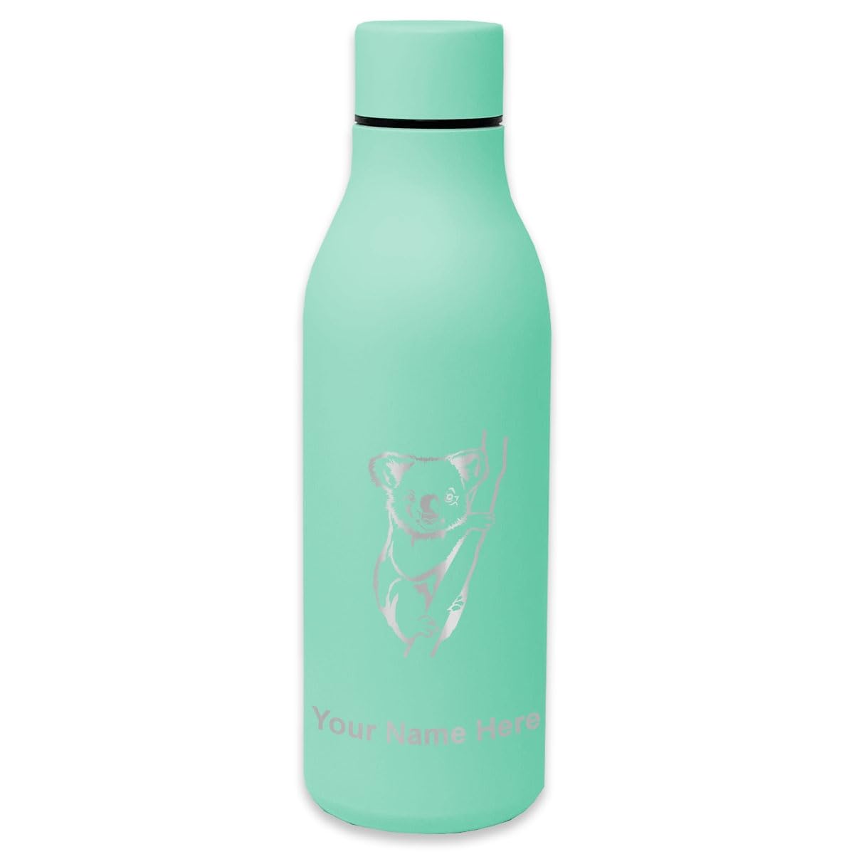 LaserGram Double Wall Insulated Stainless Steel Water Bottle with Koala Bear Design - Personalized Engraving Included | Leakproof & BPA-Free for Gym, Hiking, Office & Outdoor Activities