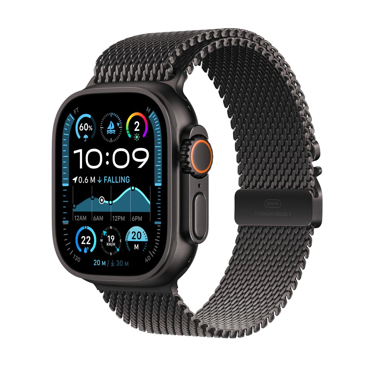Apple Watch Ultra 2 [GPS + Cellular] Titanium Case Smartwatch (2024) - Fitness Tracker, Heart Rate Monitor & Waterproof for Swimming, Hiking & Outdoor Adventures