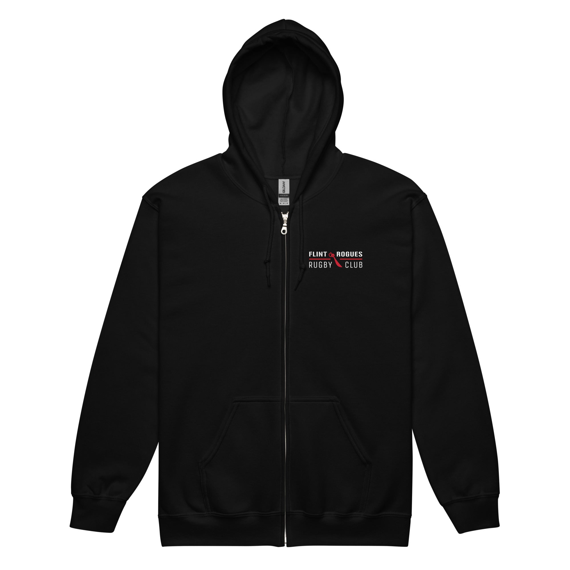 Flint Rogues RFC Heavy Blend Zip Hoodie - Men's Premium Pullover Fleece Jacket for Casual Wear & Outdoor Activities