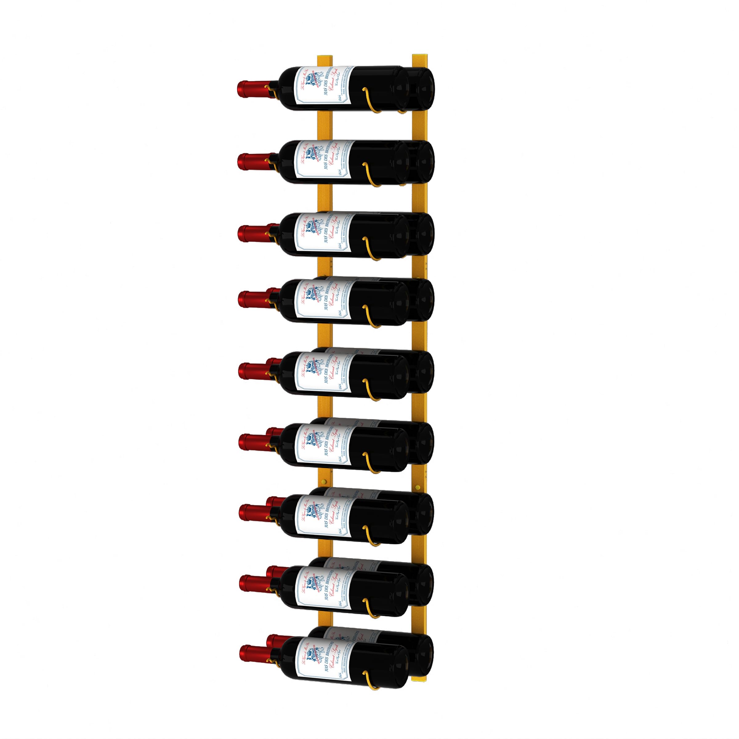 CharaVector Wall Mount Wine Rack - Holds 36 Bottles (2PCS), DIY 1/2/3 Tier Metal Wine Storage for Wine, Liquor & Champagne - Gold Home Kitchen Decor for Dining Room, Bar & Party Entertaining